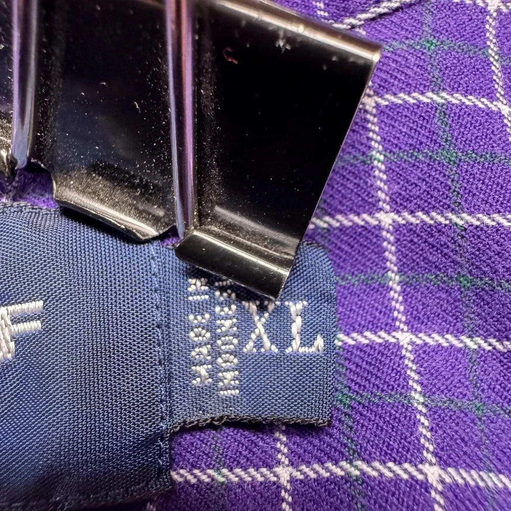 Polo Golf Ralph Lauren Shirt Mens XL Purple Check Estate Sport‎ Long Sleeve Work